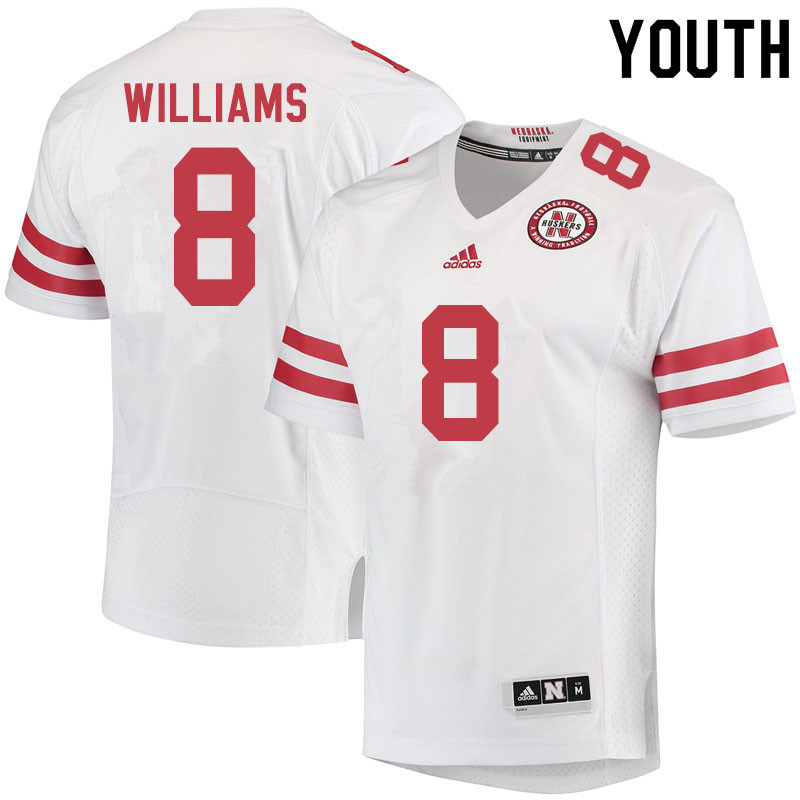 Youth #8 Deontai Williams Nebraska Cornhuskers College Football Jerseys Sale-White